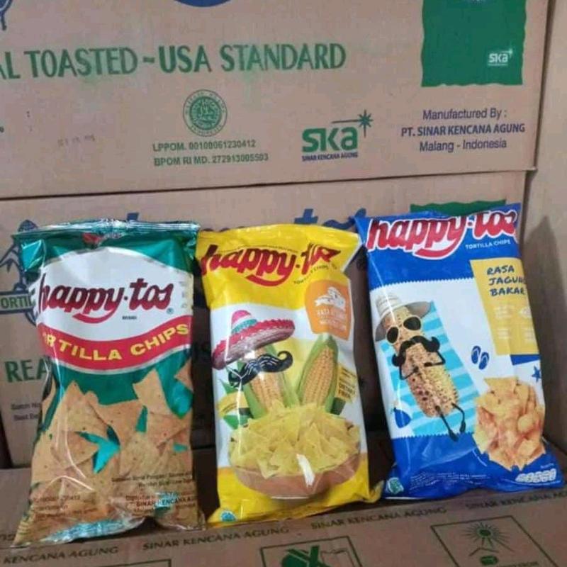 HAPPY TOS TORTILLA SNACK JAGUNG GURIH 140 GRAM Camilan Makanan Food 0