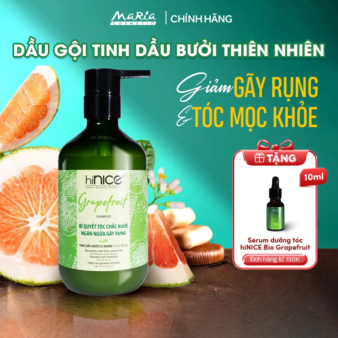 Dầu Gội Tinh Dầu Bưởi Thiên Nhiên hiNICE Grapefruit Shampoo Hỗ Trợ Giảm Rụng Tóc - Mỹ Phẩm MARIA