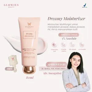 Glowies Beauty Dreamy Moisturizer 80ml 7% Azeclair Niacinimide Alpha Arbutin 5x Ceramide Pelembab wajah Formulasi Korea membantu Mencerahkan Menghilangkan jerawat PIE PIH Memperbaiki Skin Barrier dan Acne Repair Non Comedogenic Busui Friendly Glowies Beauty Dreamy Moisturizer 80ml 7% Azeclair Niacinimide Alpha Arbutin 5x Ceramide Pelembab wajah Formulasi Korea membantu Mencerahkan Menghilangkan jerawat PIE PIH Memperbaiki Skin Barrier dan Acne Repair Non Comedogenic Busui Friendly