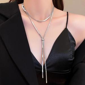 Dây chuyền rút cho nữ,phukien mely， thiết kế độc đáo, sang trọng nhẹ nhàng, dây xích xương rắn cao cấp, đơn giản và dễ phối đồ với .