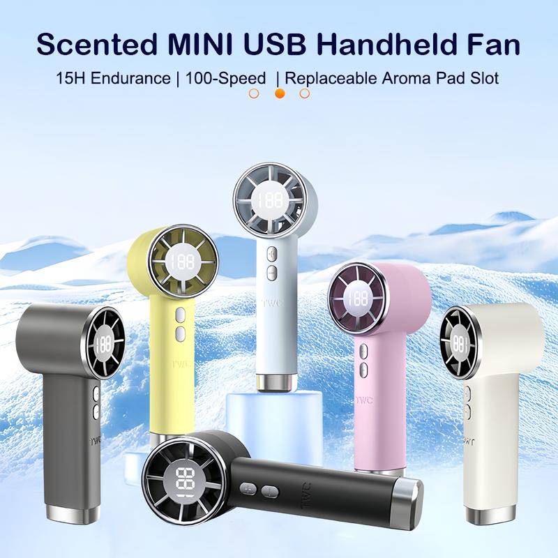 Quạt Cầm Tay USB Mini Thơm TS1013 Có Dây Đeo Buộc Điều Khiển Vô Cấp Tốc Độ 100 Màn Hình Kỹ Thuật Số Pin Có Thể Sạc Lại 3000mAh Làm Mát Tốc Độ Cao Thích Hợp Sử Dụng Ngoài Trời Và Cá Nhân