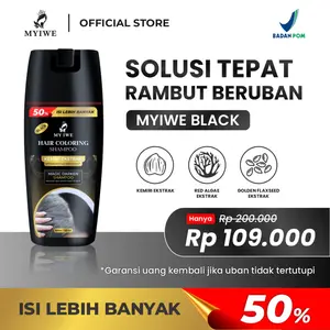 My Iwe Hair Coloring Black Shampoo Original Shampo Untuk Mewarnai Penghitam Rambut Berkilau Penghilang Uban Sampo Untuk Rambut Berwarna - BLACK
