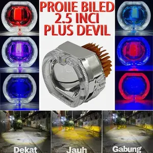 Projie Biled Cahaya Laser Cut Off mini 2.5 inc D2 D3 High Low 30watt plus Shroud devil Motorcycle