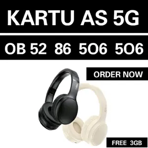 Kartu As Tsel Pilihan OB 52 86 5O 6O 6O Earphone Wireless Led Headset Bass Suport 5G Bluetooth Handsfree Tws - Headphone
