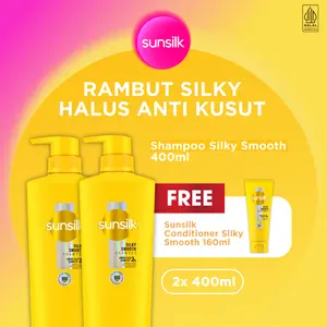 3in1 Sunsilk Shampoo Silky Smooth 400ml x2 GRATIS PRODUK TAMBAHAN