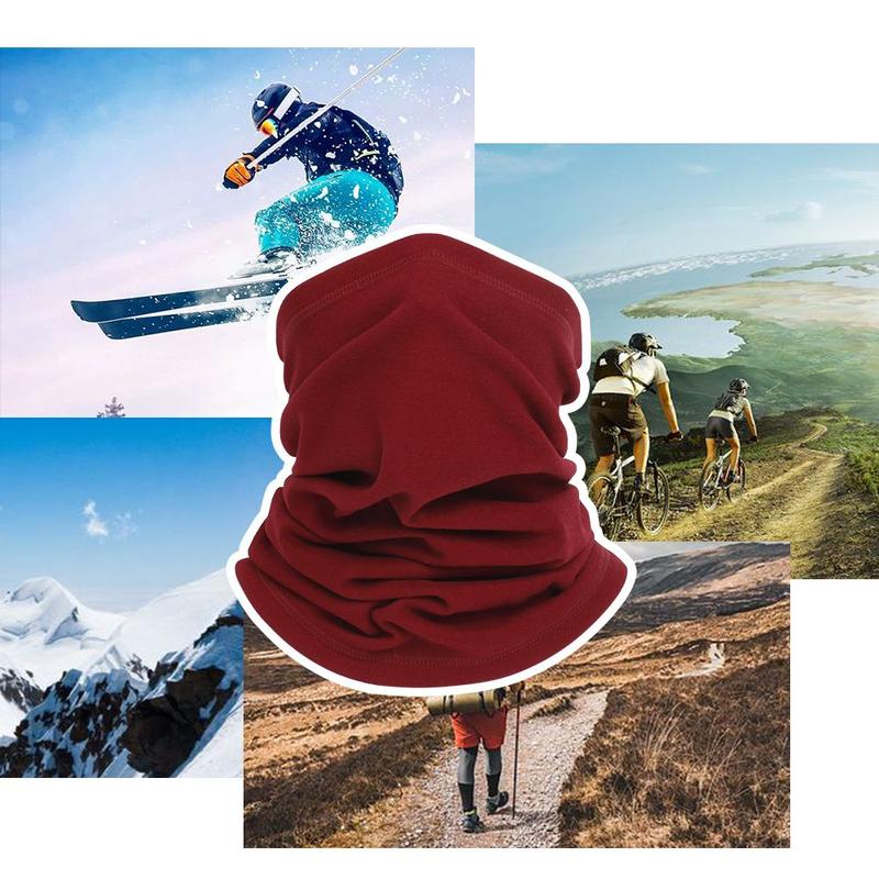Outdoor Men Women Windproof Polar Fleece Thermal Tube Scarf Magic Cycling Scarf Neck Warmer Half Face Mask 7