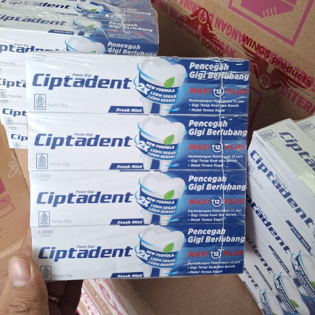 Pasta Gigi Ciptadent 30 gr Isi 1 Lusin (12 Biji) - Varian Biru/Merah/Hijau - Mulut, Gusi Mencerahkan