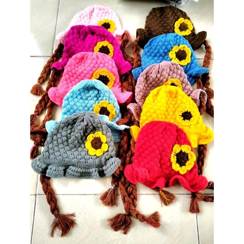 kupluk kepang wig motif pita bunga/kupluk kepang anak perempuan bisa pake nama Bayi 4