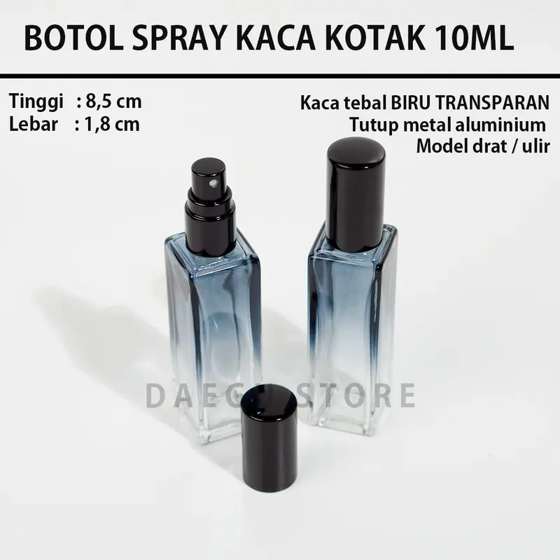Botol Parfum Spray Kaca Tebal - BIRU TRANSPARAN Refill Tester Mini Discovery Set 2