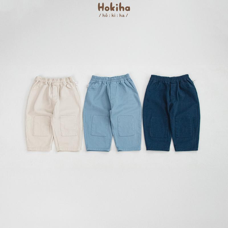 [Hokiha] Q206- Quần kaki ống rộng phối túi cho bé trai bé gái vải kaki mềm mịn, thoáng mát size từ 8-17kg