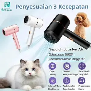 Pengering Bulu Kucing Anjing Alat Pengering Rambut Berkualitas Grooming Hewan