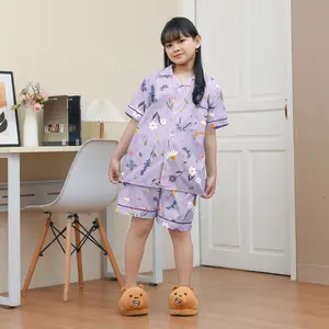 Baju Tidur / Piyama Anak Perempuan Usia 7 - 12 Tahun Celana Pendek Katun Microtex