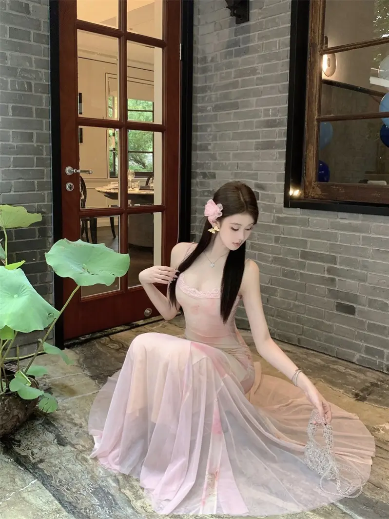 25037 Blush Pink Fairy Floral Dress Bodycon Long Off Shoulder Dress | Korean Style Midi Dress 25037 Blush Pink Fairy Floral Dress Bodycon Long Off Shoulder Dress | Korean Style Midi Dress