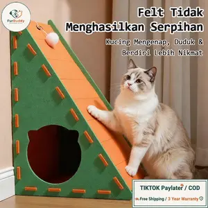 【SA FurBuddy】Tempat tidur kucing universal empat musim papan garuk kucing, tahan aus dan tidak ketombe, segitiga vertikal dipasang di dinding