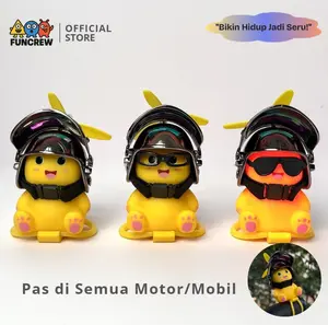 [FUNCREW Mall] Pajangan Motor Dino Nailong – Boneka Helm Lucu Bisa Nyala untuk Stang/Spion