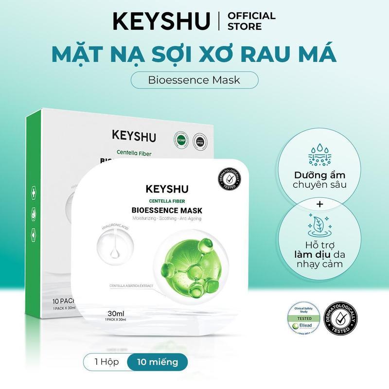 Mặt Nạ Sợi Xơ Rau Má Centella Fiber KEYSHU Dưỡng Ẩm, Làm Mềm Da, Hỗ Trợ Ngăn Ngừa Lão Hóa 30ML
