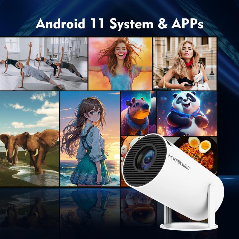 [UK warehouse] Magcubic 4K HY300 Pro Portable Projector Native 1280*720P Android 11 Dual Wifi6 260ANSI Built-in Speaker&Appstore Allwinner H713 BT5.0 Cinema Outdoor Mini Projetor WIFI6 Remote Control included Mini Smart Projector 2025 7