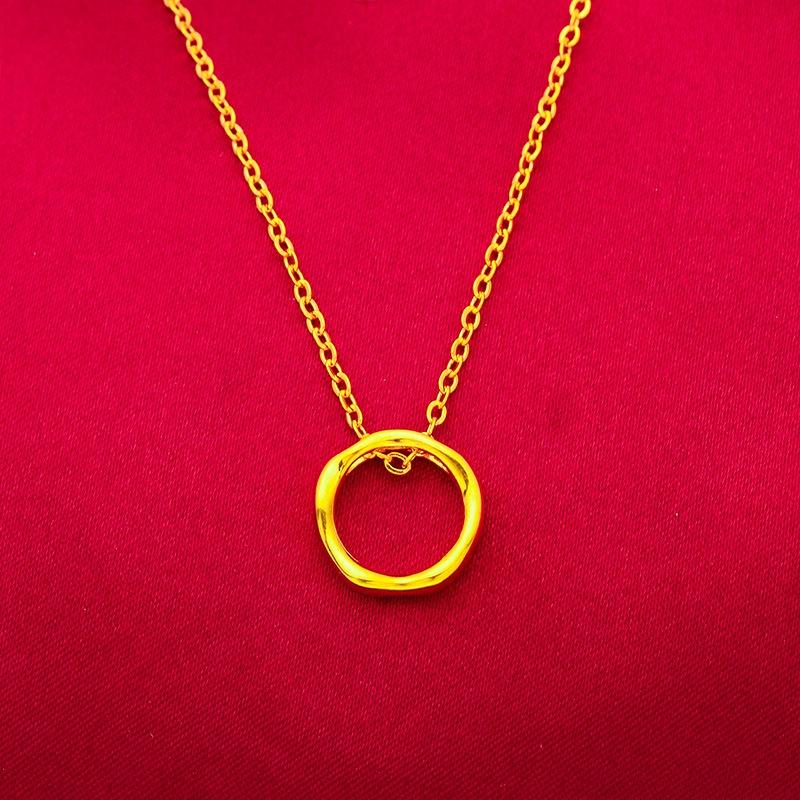 Product Introduction of Brass Gilding Women's O Pendant Necklace Korean Style 7