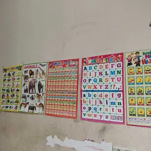 Paket 6 Lembar Poster Edukasi Anak Huruf Lepas, Angka 1-50, Buah-buahan, Hewan, Transportasi, Huruf Hijaiyah.