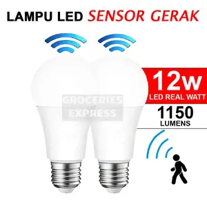 LAMPU SENSOR GERAK 12W 9W MOTION SENSOR LED - NYALA OTOMATIS
