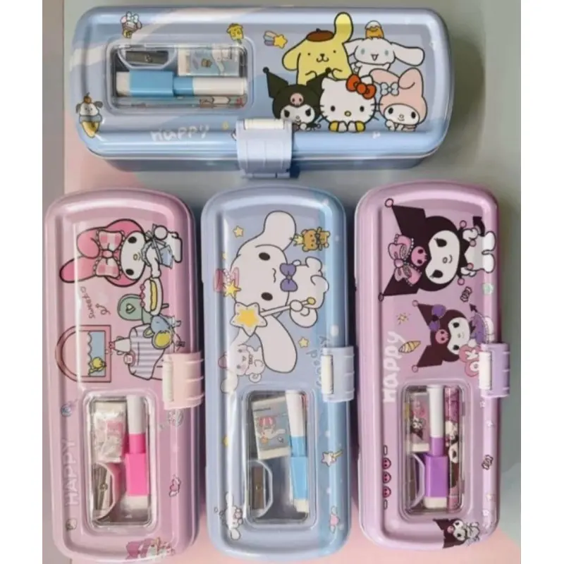 ST- Tempat Pensil 3 Su / Kotak Pensil Kaleng 3 Su / Pencil Case 3 tingkat Sanrio / Kuro/ Cinnamonroll / Melody