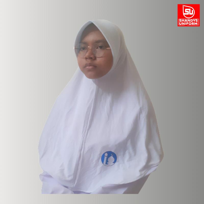 Shandys Uniform I Kerudung bergo Sekolah bahan spandek model oval warna putih Jilbab Muslim Anak Instan Katun Instan Katun 4
