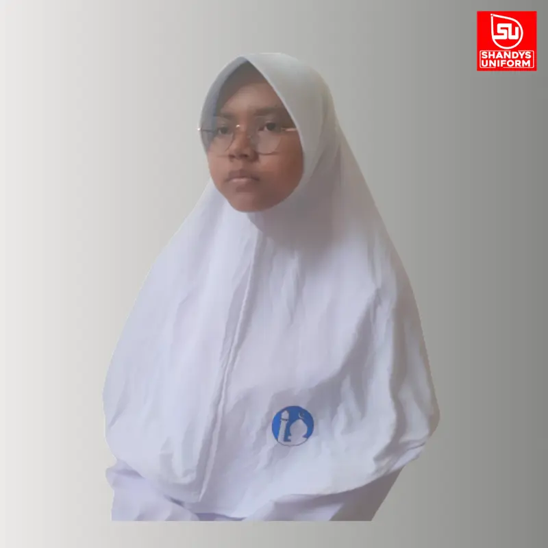 Shandys Uniform I Kerudung bergo Sekolah bahan spandek model oval warna putih Jilbab Muslim Anak Instan Katun Instan Katun 3