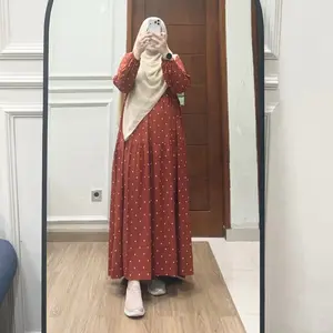 Polka Dress Gamis Rayon Premium Busui Friendly ( Non Hijab )