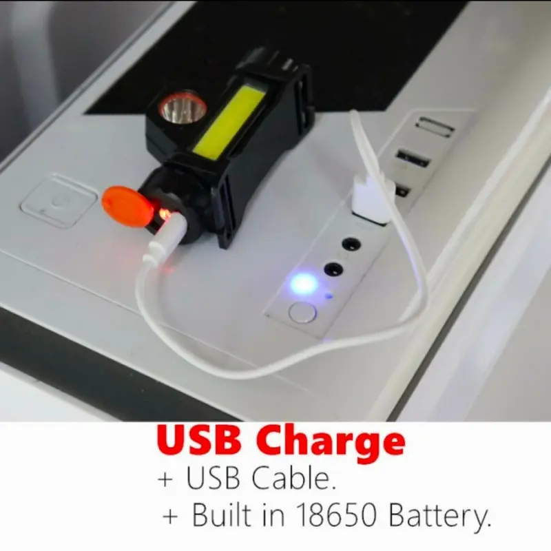 SENTER KEPALA LED HEADLIGHT FLASHLIGHT USB RECHARGERABLE Q5 + COB LED 1