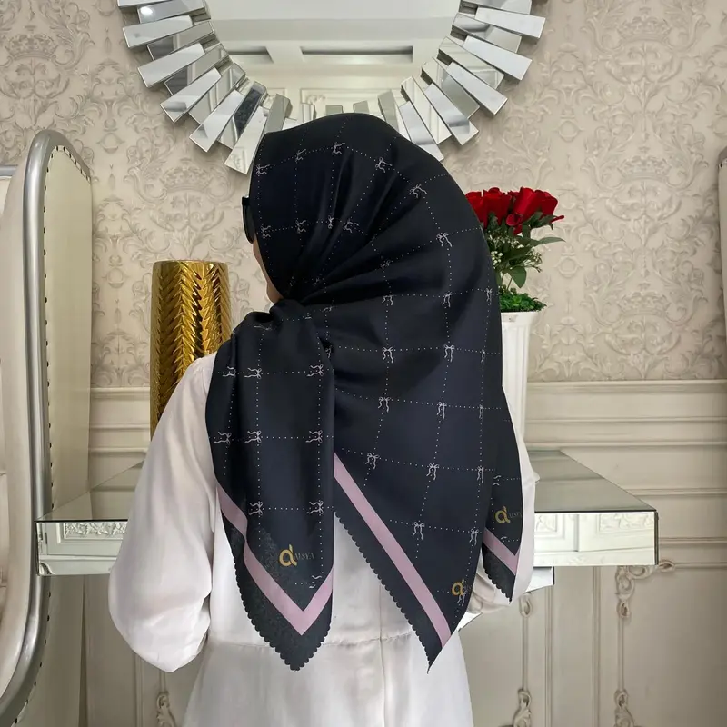 ALSYA Hijab Kerudung Voal Segi Empat Premium / jilbab Motip Lasercut Sublime Pita Series 7