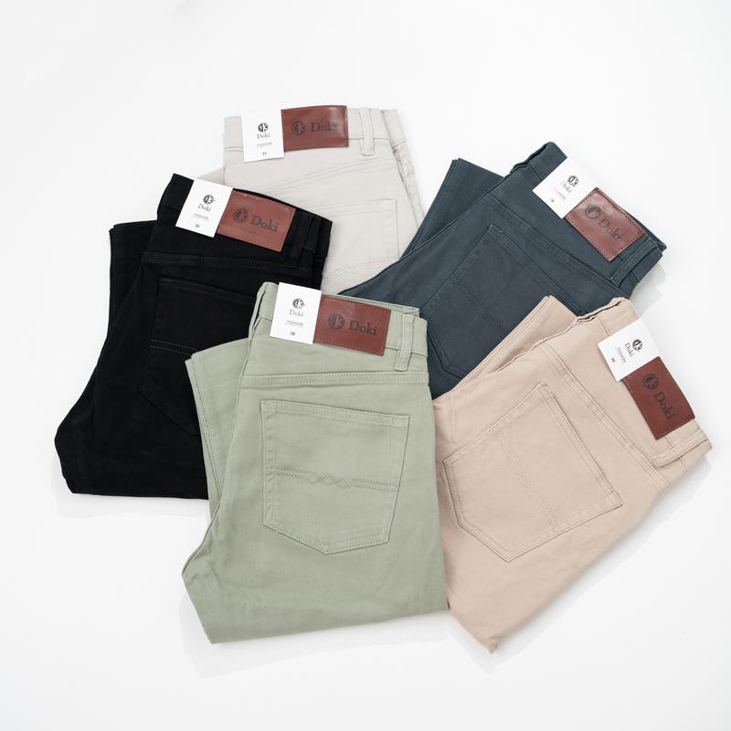 Quần Kaki Jean Màu Kem DKA-08, Quần Kaki Nam dáng đứng, Quần Jean Nam Kaki Chất vải co giãn thoáng mát - DOKI
