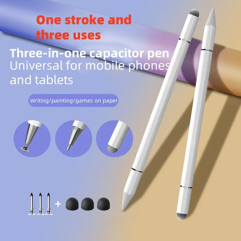 Three-in-One Magnetic Touchscreen Stylus Compatible with Mobile Phone Tablet Ipad Universal for Android Apple Huawei Capacitive Stylus Accessories Computer Smartphone