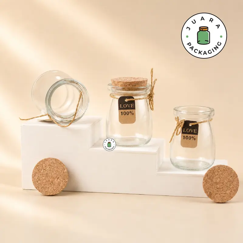Jar Kaca 100ml 150ml 200ml Botol Kaca Glass Bottle Wish Jar Tutup Gabus 100 ml 150 ml 200 ml