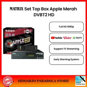 Set Top Box TV Digital DVBT2 Matrix Apple Merah HD Red STB DVB-T2 Antena Siaran Channel Gratis