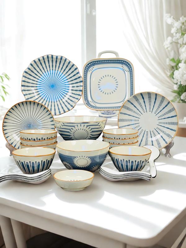  Bộ Bát Đĩa Retro Men Đá Cao Cấp Phong Cách Nhật 