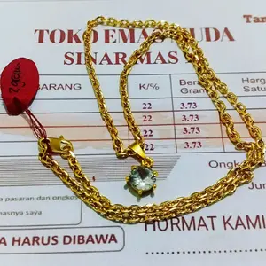 Kalung emas motif Nuri Medan liontin mata satu aksesoris wanita masa kini bersertifikat resmi