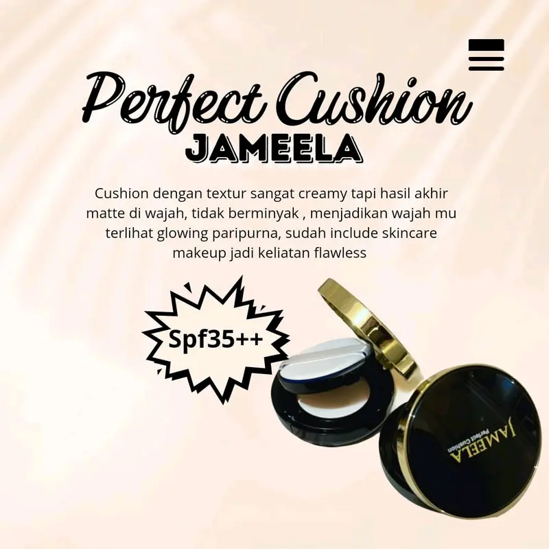 PERFECT CUSHION JAMEELA || BEDAK BASAH || FOUNDATION SPF 35++ || ADA 2 SHADE IVORY & NATURAL BEIGE 1