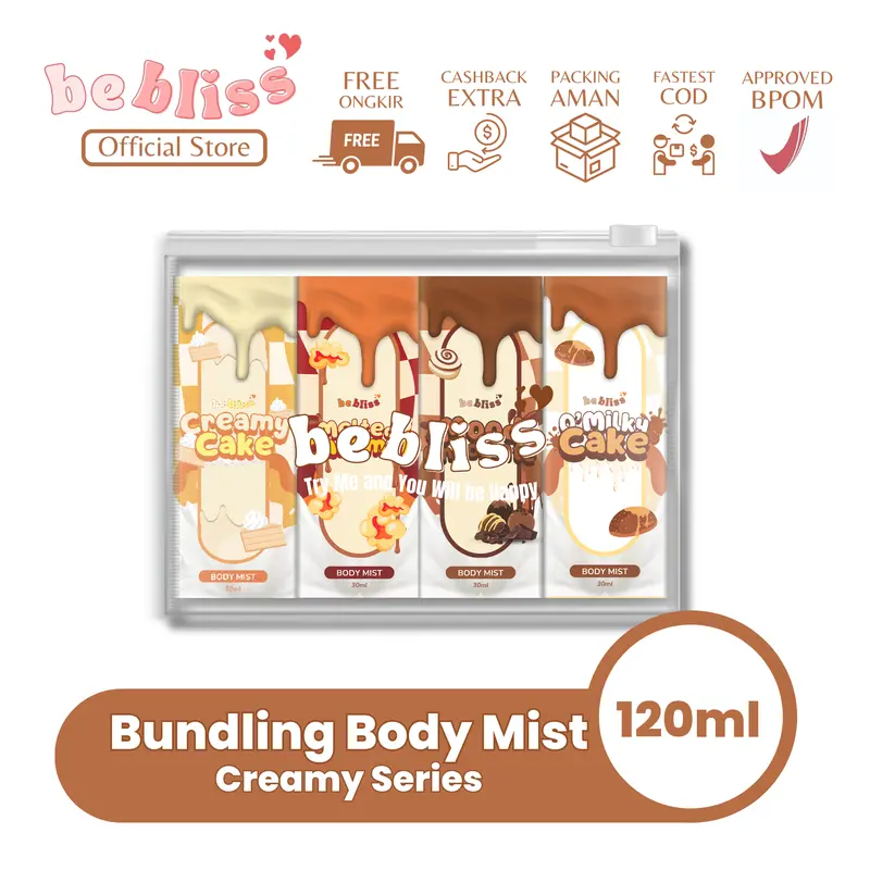 BEBLISS Perfume Get 4pcs Bodymist Travel Size Creamy Series 120ml Wangi Tahan Lama 0