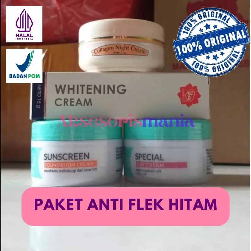 PROMO Viva Paket Anti Flek Hitam Paket Viva 2 / 3 / 4 / 5 (Special Day Cream + Sunscreen Foundation + Whitening Cream + Collagen Night Cream + Anti Wrinkle Cream)