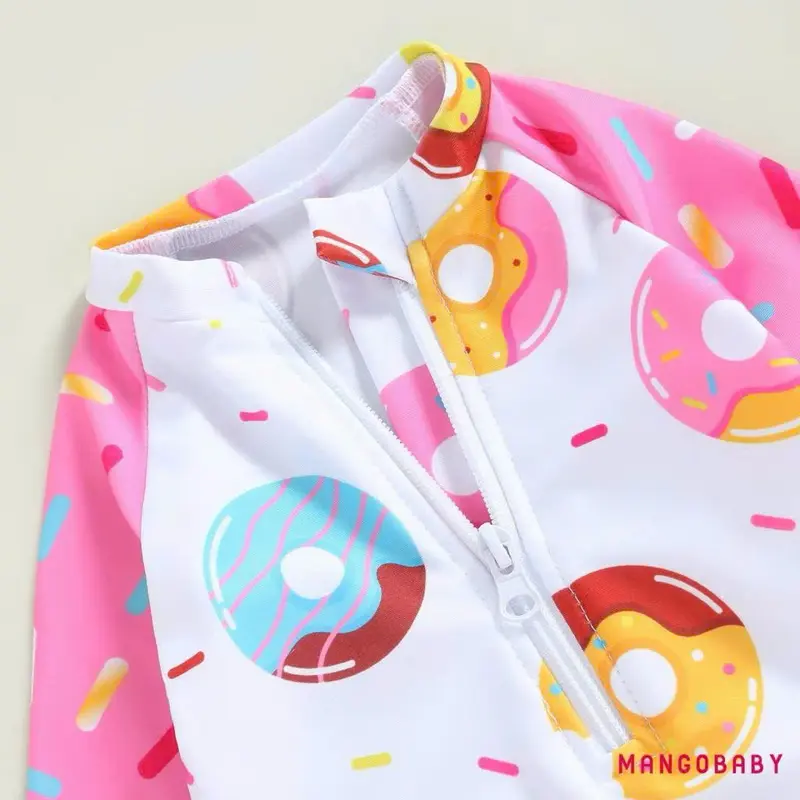 Bikini bé gái 10 -30kg in hình bánh vòng màu hồng xinh xắn cho bé đi biển, đồ bơi bé gái, thời trang đi biển 1