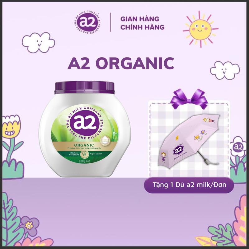 Sữa bột nguyên kem hữu cơ cao cấp a2 Organic Premium Full Cream Milk hộp 800g