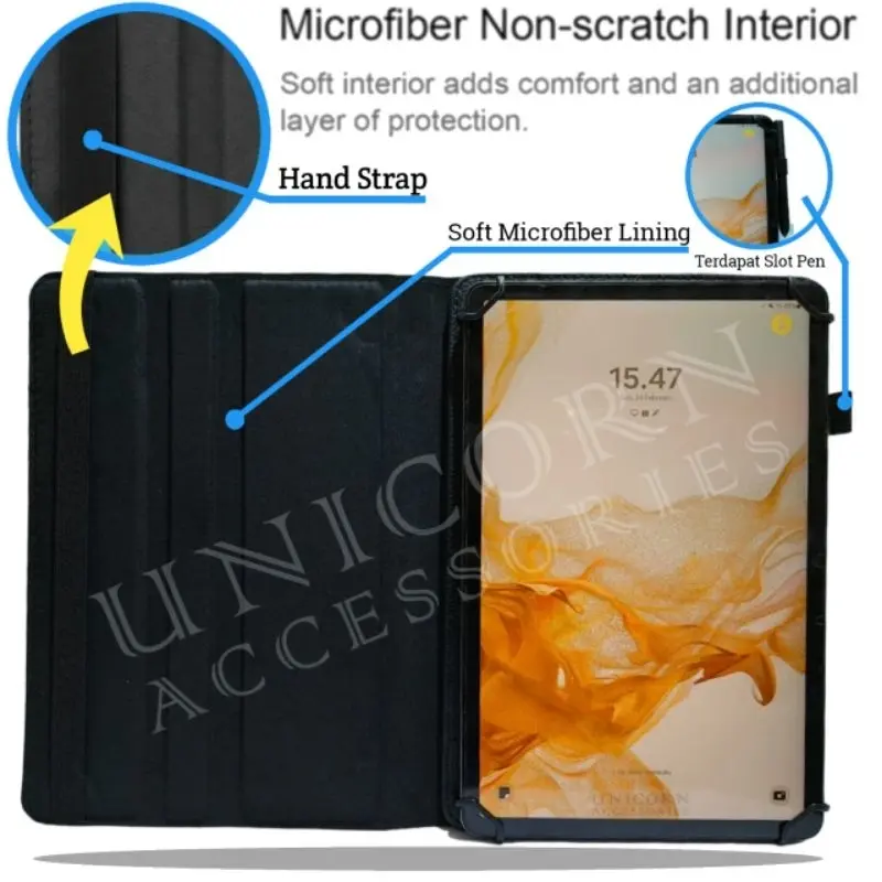 Case Advan Tab Sketsa 2 3 10.1 inci Sarung Flip Cover Buku Casing Rotary universal Leather Standing 6