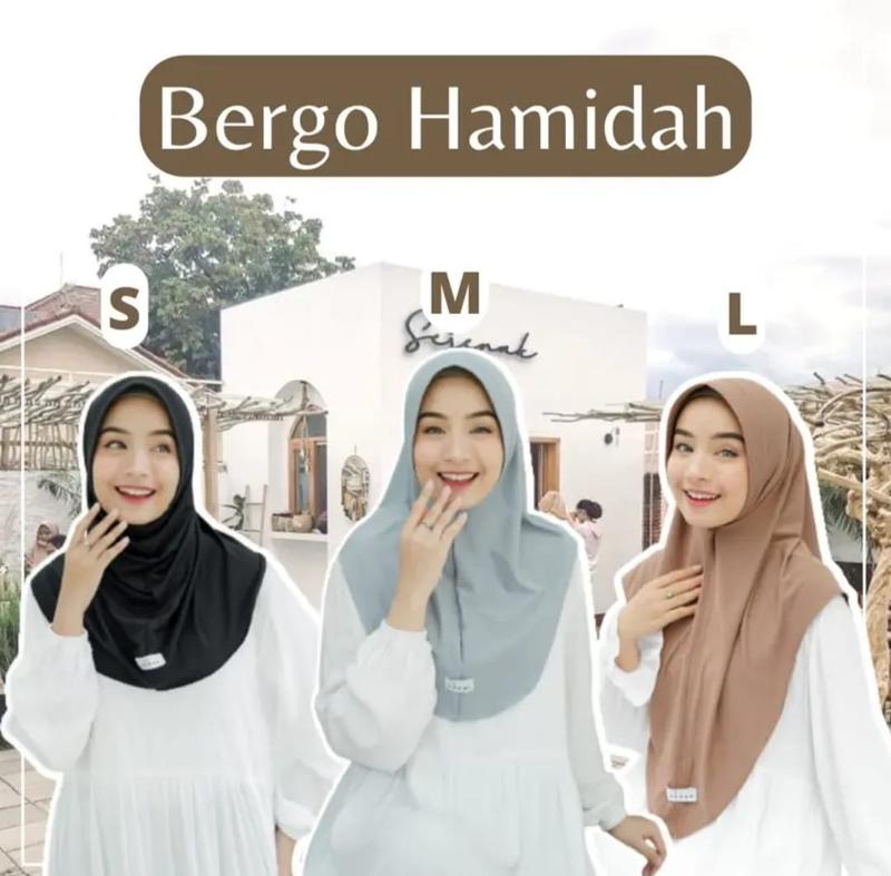 PAKET HEMAT 50 RB DAPAT 4 PCS HIJAB BERGO HAMIDAH SIZE M fath instan malay 1