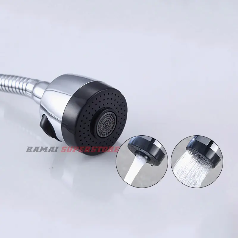 Keran Angsa Fleksibel Kepala Besar Kran Cuci Piring Sink Stainless 5