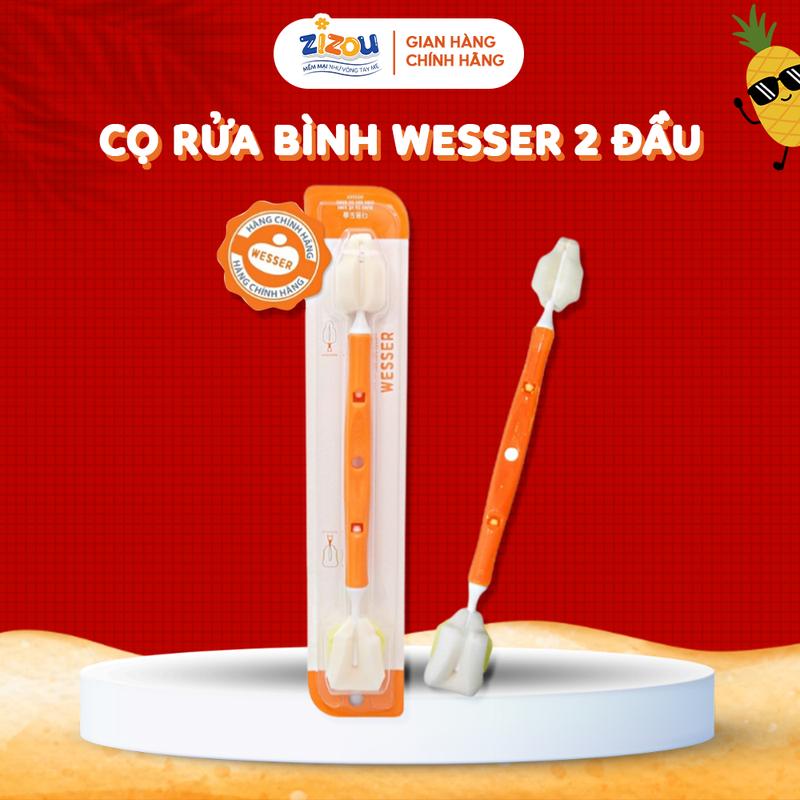 Cọ rửa bình sữa Wesser 2 đầu đa năng CHÍNH HÃNG dụng cụ vệ sinh bình sữa núm ti cao cấp - ZIZOU