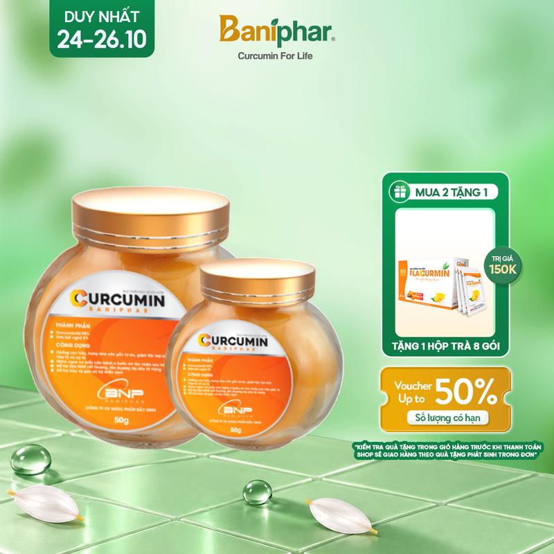 Tinh nghệ Curcumin nguyên chất 95% Baniphar hộp 50gr