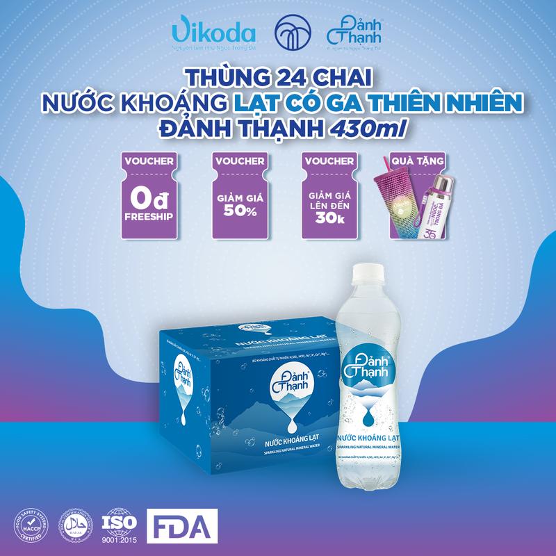 Thùng 24 chai Nước khoáng thiên nhiên bổ sung ga Đảnh Thạnh 430ml 2
