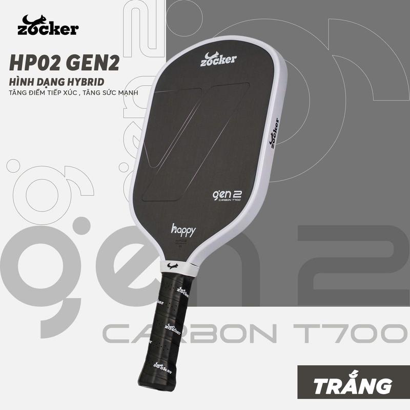 Hàng Chính Hãng Vợt Pickleball Zocker HP02 Gen 2 – Hybrid Power & Control vợt pickleball zocker pickleball vợt pickleball Cao Su vợt pickerball
