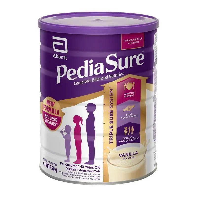 Pediasure Úc 850g – vị Vanilla chocolate – Công thức mới GIảm đường - thơm ngon bổ dưỡng cho các bé