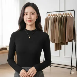 Manset Atasan Inner Premium Basic Turtle Neck Spandeks Adem Lengan Panjang Nyaman Muslim Baju Daleman Wanita Hitam